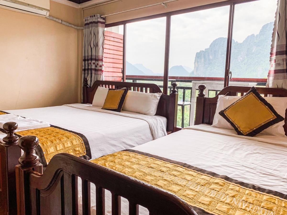 Bountang Mountain View Riverside Hotel Vangviang Kültér fotó